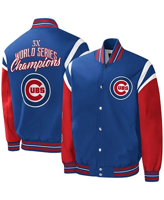 G-iii Sports by Carl Banks Men's Royal Chicago Cubs Title Holder Full-Snap Varsity Jacket