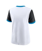 Nike Women's White Carolina Panthers Rewind Ringer Tri-Blend T-Shirt