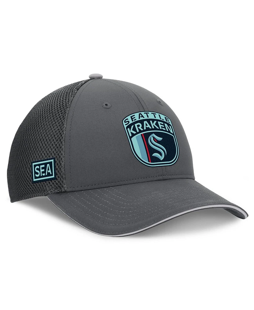 Fanatics Men's Gray Seattle Kraken Authentic Pro Home Ice Trucker Adjustable Hat