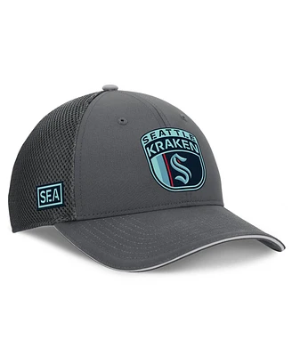Fanatics Men's Gray Seattle Kraken Authentic Pro Home Ice Trucker Adjustable Hat