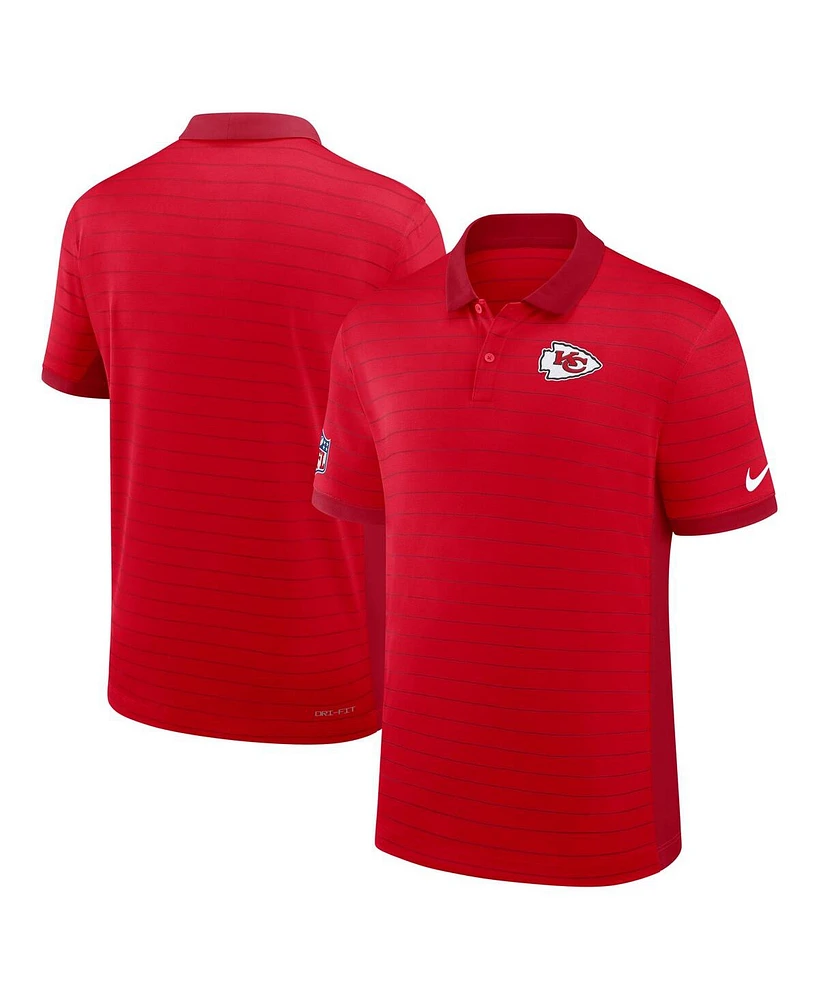 Nike Men's Red Kansas City Chiefs Sideline Victory Stripe Performance Polo Shirt