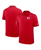 Nike Men's Red Kansas City Chiefs Sideline Victory Stripe Performance Polo Shirt