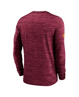 Nike Men's Burgundy Washington Commanders Sideline Velocity Performance Long Sleeve T-Shirt