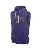 Nike Men's Purple Baltimore Ravens Sideline Performance Sleeveless Pullover Hoodie