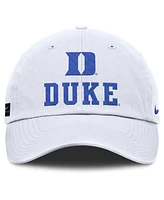 Nike Men's White Duke Blue Devils 2025 Sideline Club Adjustable Hat
