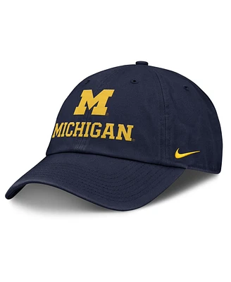 Nike Men's Navy Michigan Wolverines 2025 Sideline Club Adjustable Hat