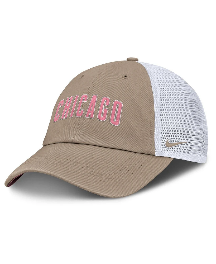 Nike Men's and Women's Khaki/White Chicago Cubs Club Trucker Adjustable Hat