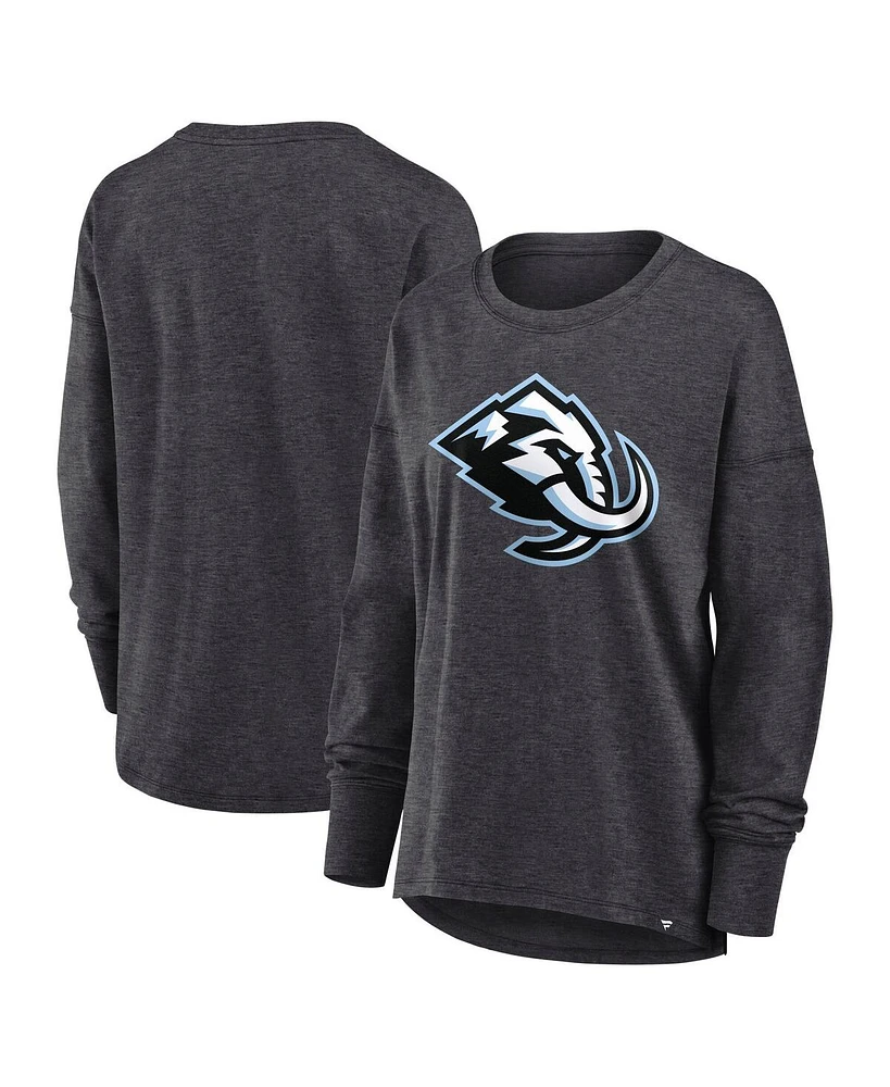 Fanatics Women's Heather Charcoal Utah Mammoth Primary Logo Legacy Long Sleeve T-Shirt
