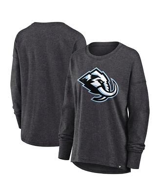 Fanatics Women's Heather Charcoal Utah Mammoth Primary Logo Legacy Long Sleeve T-Shirt