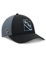 Fanatics Men's Black/Charcoal Utah Mammoth Utah Badge Adjustable Hat