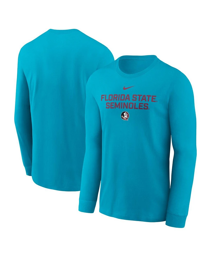 Nike Men's Turquoise Florida State Seminoles 2025 Sideline Performance Long Sleeve T-Shirt