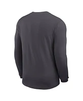 Nike Men's Anthracite Alabama Crimson Tide 2025 Sideline Coach Uv Performance Long Sleeve T-Shirt
