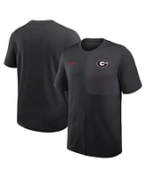 Nike Men's Black Georgia Bulldogs 2025 Sideline Uv Performance Coach T-Shirt