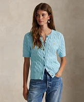 Polo Ralph Lauren Women's Cable-Knit Cotton Short-Sleeve Cardigan
