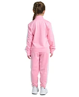 adidas Toddler & Little Girls Tricot Long-Sleeve Essential 3-Stripe Track Jacket Pants, 2 Piece Set