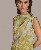 Donna Karan New York Petite Shoulder-Button Sleeveless Top