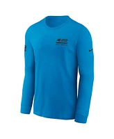 Nike Men's Blue Carolina Panthers Sideline Performance Long Sleeve T-Shirt