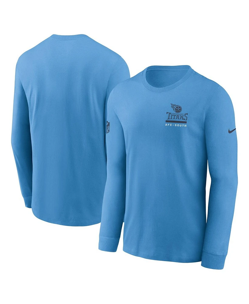 Nike Men's Light Blue Tennessee Titans Sideline Performance Long Sleeve T-Shirt