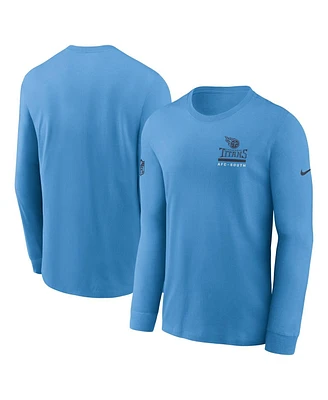 Nike Men's Light Blue Tennessee Titans Sideline Performance Long Sleeve T-Shirt