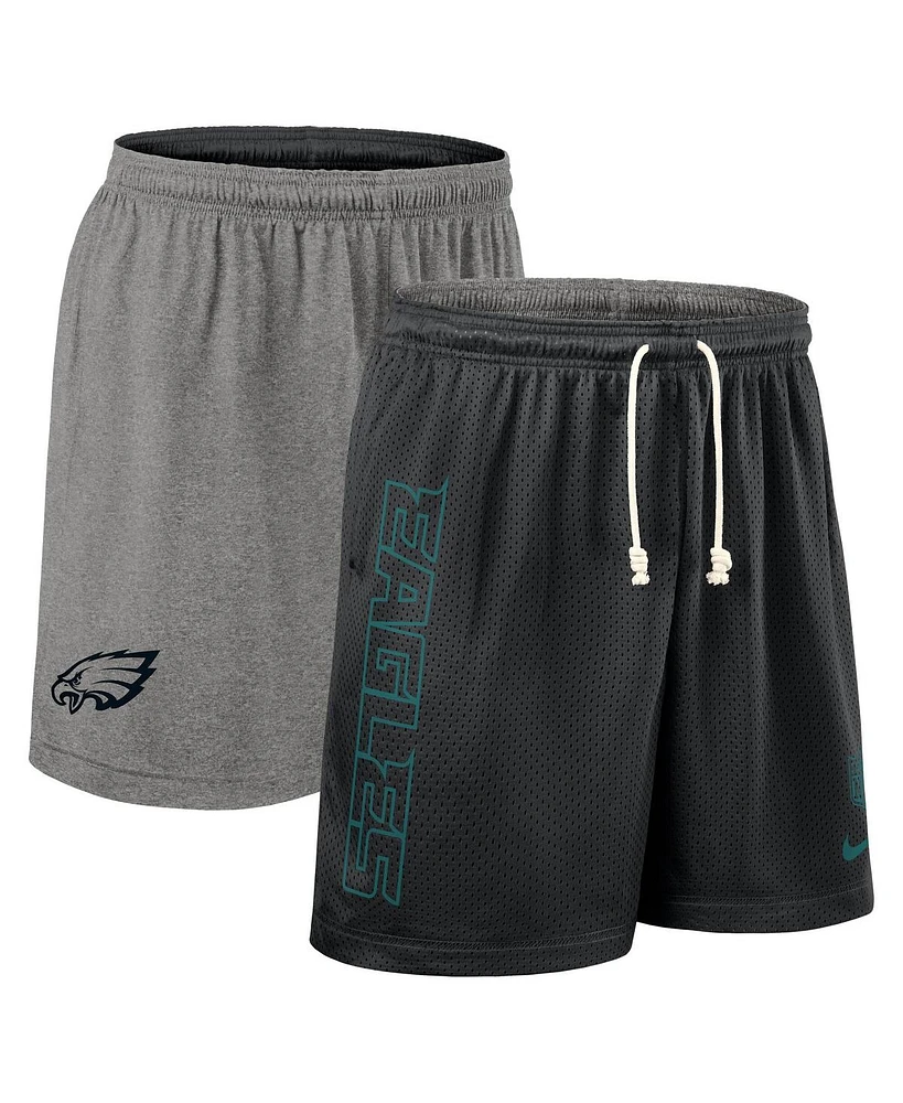 Nike Men's Black Philadelphia Eagles Sideline Reversible Performance Shorts
