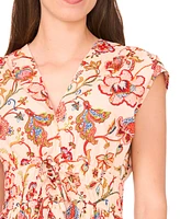 CeCe Women's Cotton Short-Sleeve V-Neck Dress