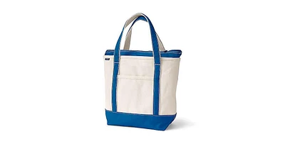 Lands' End Medium Natural 5 Pocket Zip Top Canvas Tote Bag