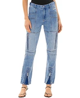 blue revival Women's High Rise Utility Jeans