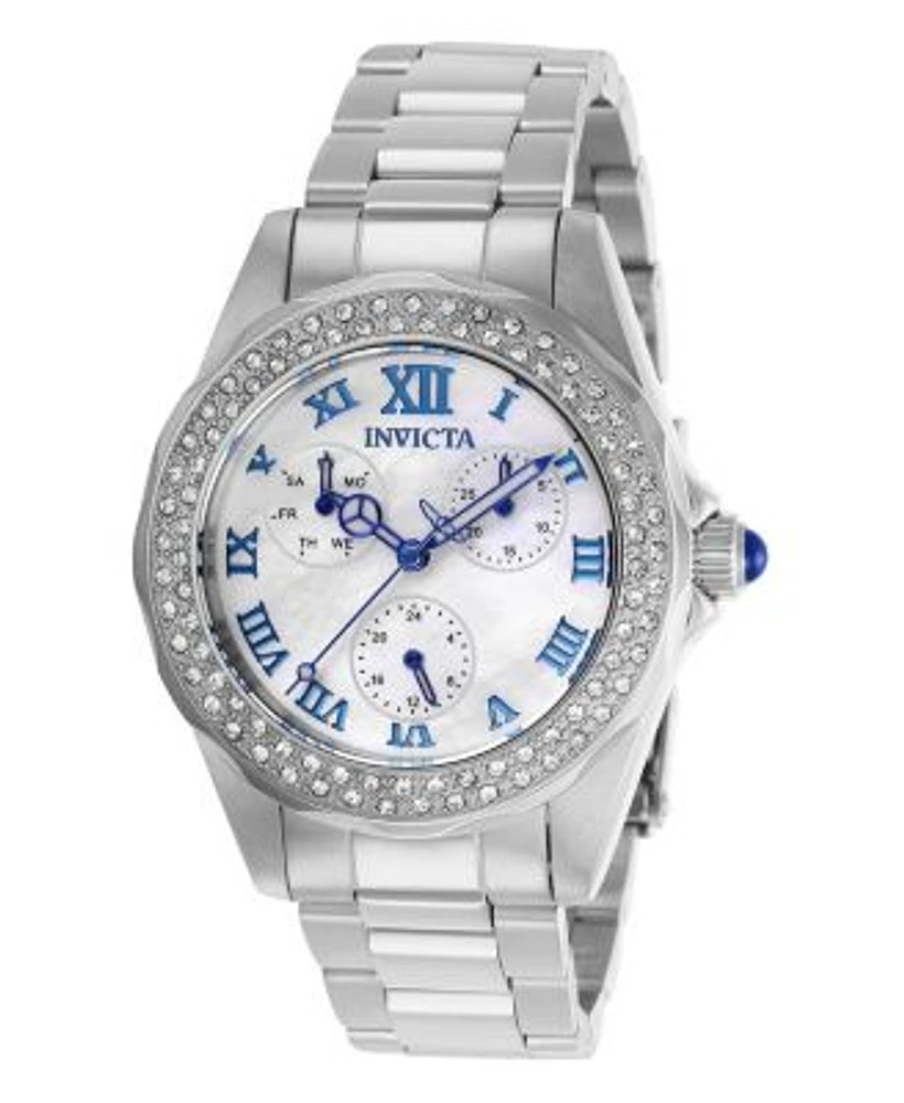 Invicta Womens 28436 Angel Quartz 3 Hand White Dial Watch