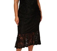 Aidan by Adrianna Papell Plus Lace Midi Dress