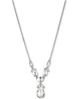 Givenchy Silver-Tone Crystal Lariat Necklace, 16" + 3" extender
