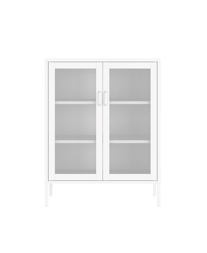 Manhattan Comfort 31.5" Steel Amelia Modern 3-Shelf Accent Cabinet