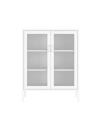 Manhattan Comfort 31.5" Steel Amelia Modern 3-Shelf Accent Cabinet