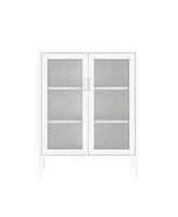 Manhattan Comfort 31.5" Steel Amelia Modern 3-Shelf Accent Cabinet