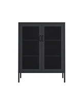 Manhattan Comfort 31.5" Steel Amelia Modern 3-Shelf Accent Cabinet