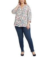 Nydj Plus Pintuck Blouse Sleeve Top