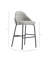 Manhattan Comfort 41.1" Faux Leather Gracie Barstool