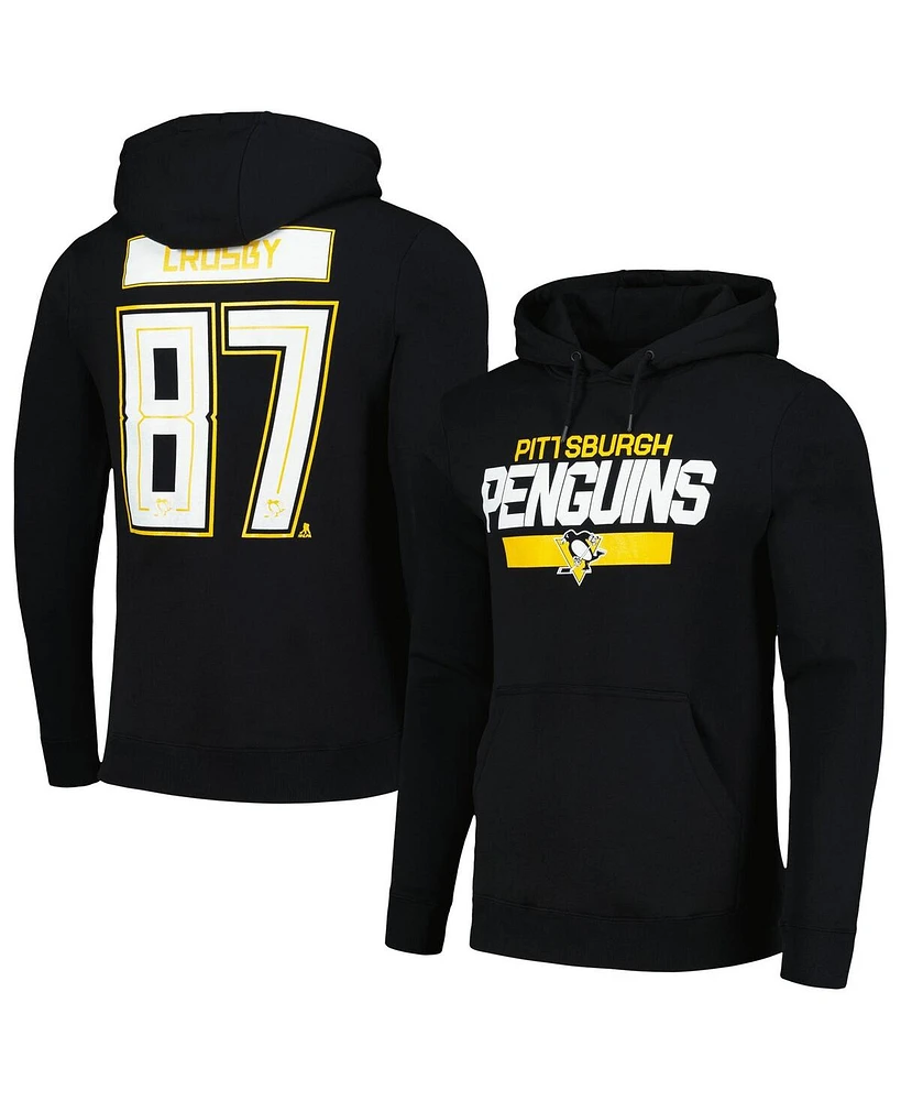Levelwear Men's Sidney Crosby Black Pittsburgh Penguins Podium Name Number Pullover Hoodie