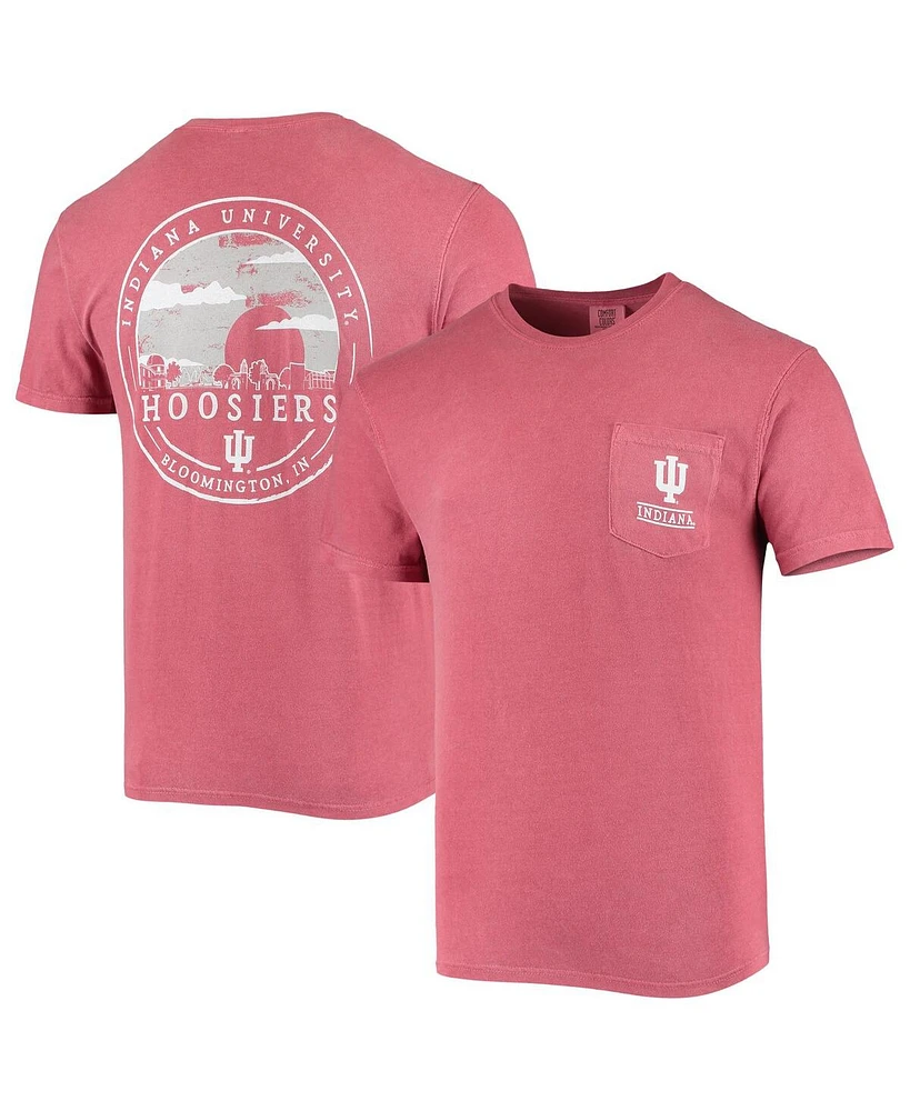 Image One Men's Crimson Indiana Hoosiers Circle Campus Scene T-Shirt