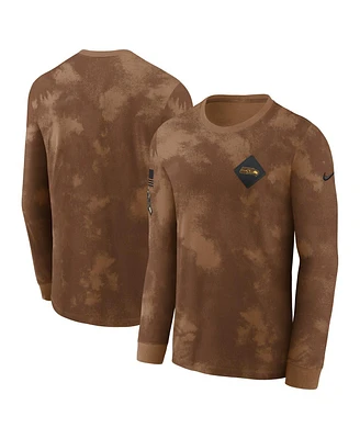 Nike Men's Brown Seattle Seahawks Salute To Service Long Sleeve T-Shirt