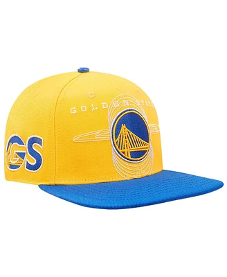 Pro Standard Men's Gold/Royal Golden State Warriors Logo Morph Snapback Hat
