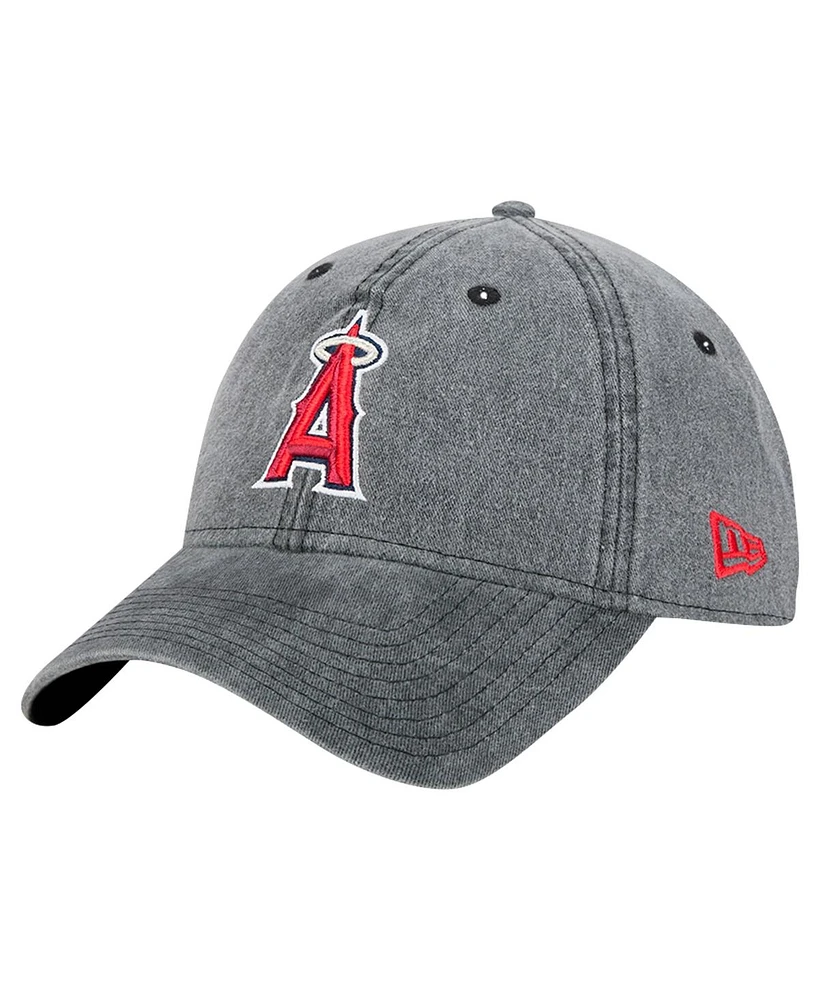 New Era Men's Black Los Angeles Angels Rugged Team 9TWENTY Adjustable Hat