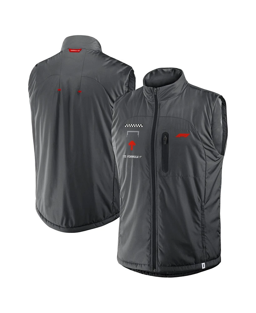 Formula 1 Men's Gray Tech Stacked Logo Gilet Full-Zip Vest