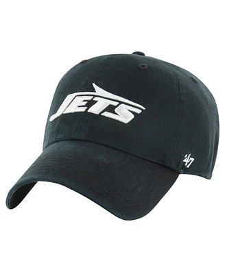 '47 Brand Men's Black New York Jets Clean Up Tonal Adjustable Hat