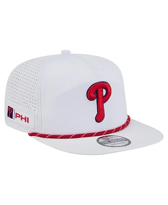 New Era Men's White Philadelphia Phillies Perforated Golfer Snapback Hat