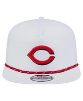 New Era Men's White Cincinnati Reds Perforated Golfer Snapback Hat