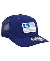 New Era Men's Royal Los Angeles Dodgers Flag 9SEVENTY Coolera Stretch-Snap Hat