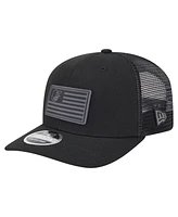 New Era Men's Black Baltimore Orioles Tonal Flag 9SEVENTY Stretch-Snap Hat