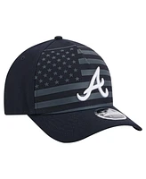 New Era Men's Navy Atlanta Braves American Flag 9FORTY M-Crown A-Frame Adjustable Hat