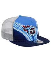 New Era Men's Light Blue/Navy Tennessee Titans Throwback Dye Golfer Snapback Hat