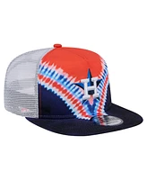 New Era Men's Houston Astros Tie-Dye Golfer Trucker Adjustable Hat